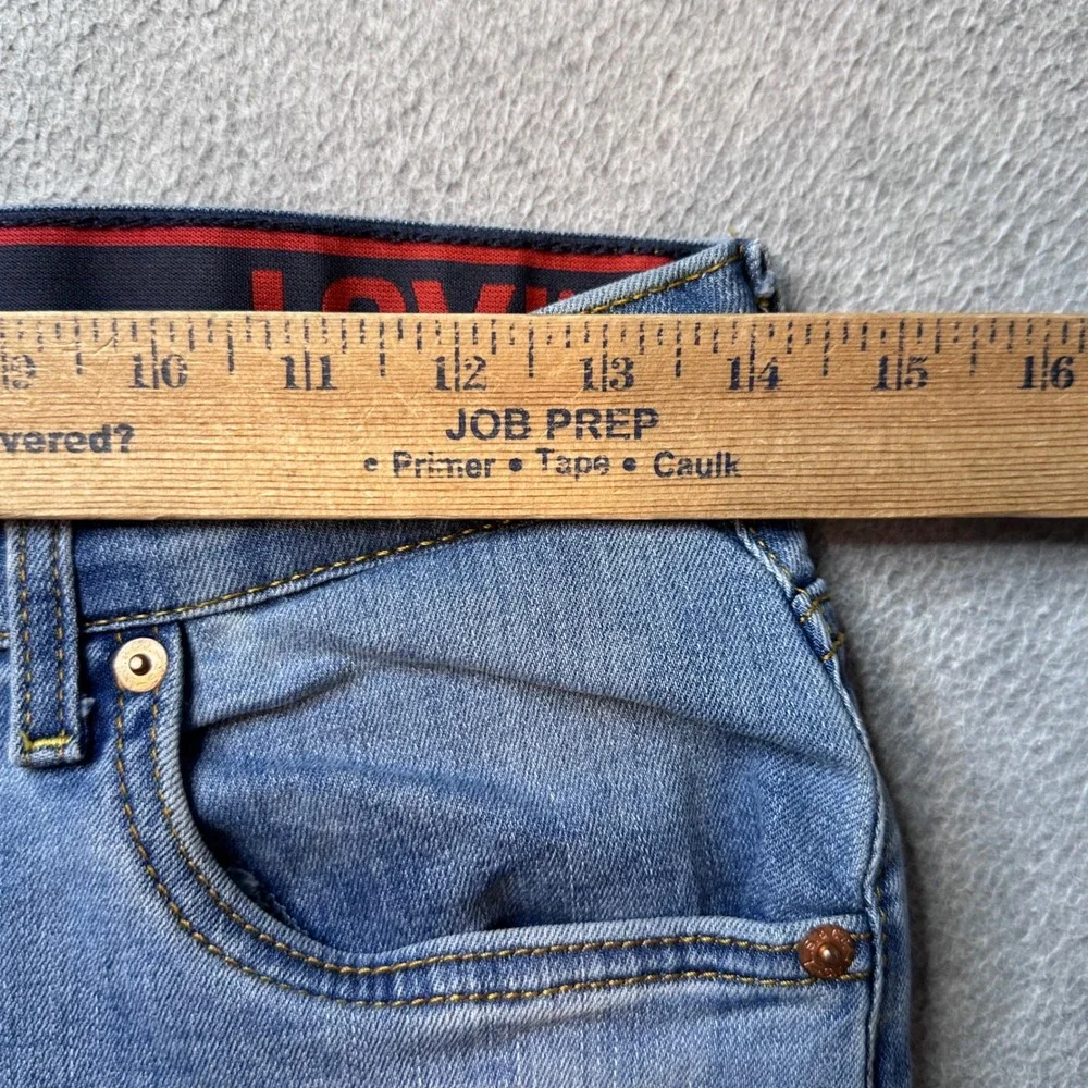 Levi's 514 Jeans Boys 16 Regular Blue Straight Fit Distressed Elastic Waistband
